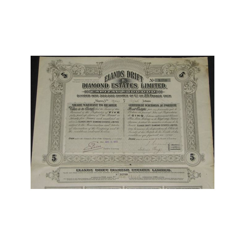 Elands Drift Diamond Estates Ltd (5 Act)