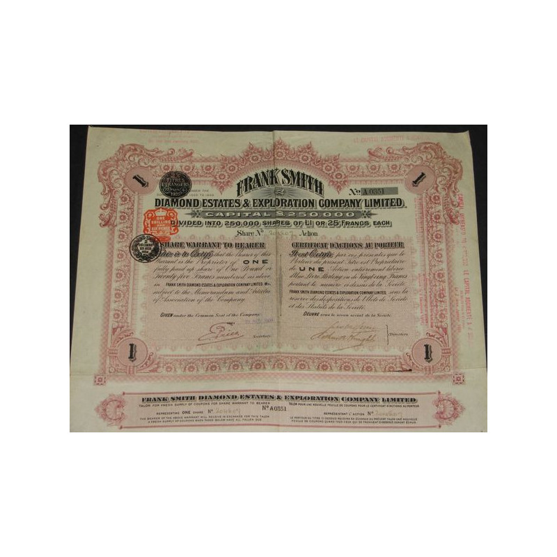 Frank Smith Diamond Estates & Exploration Cy Ltd (1 Act)