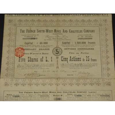 The French South-West Mines and Coalfields Cy Ltd