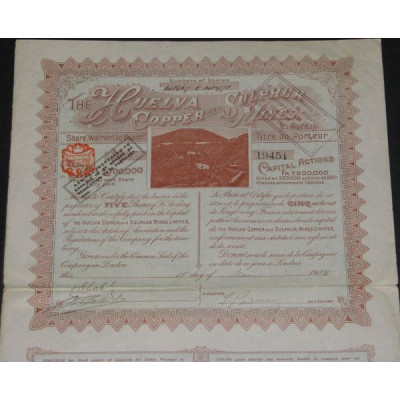 The Huelva Copper & Sulphur Mines Ltd (5 Act) (Modèle 1)