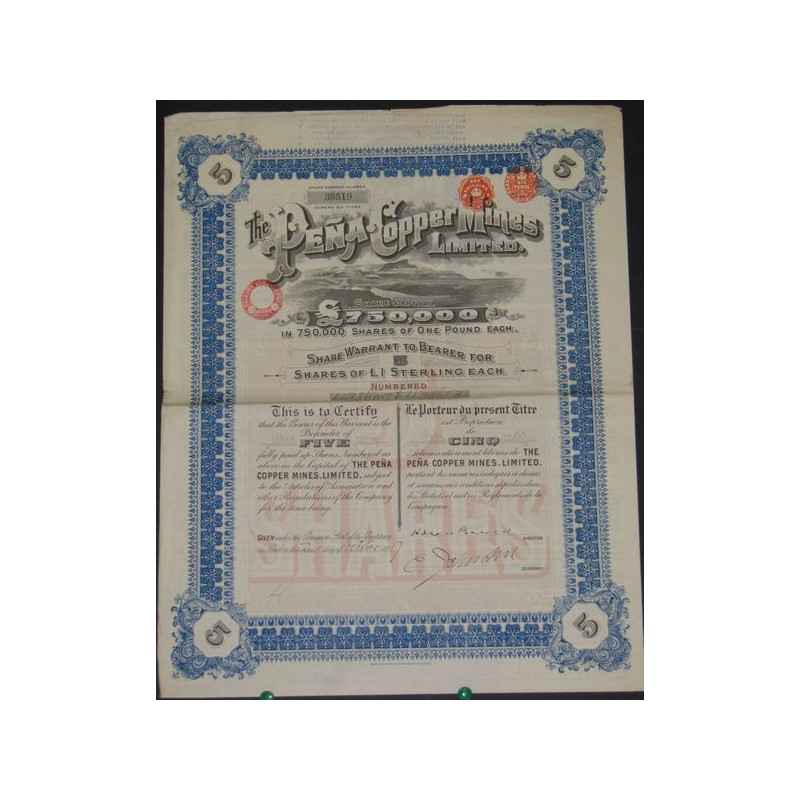 The Peña Copper Mines Ltd (5 Ac)