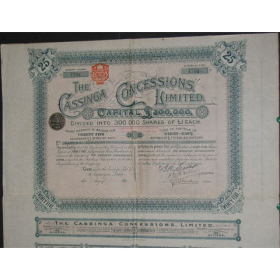 The Cassinga Concessions Ltd (Titre 25 Act £ 1)