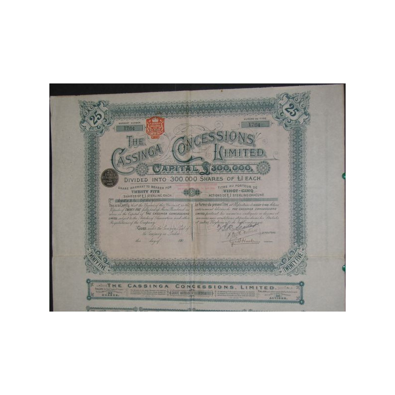 The Cassinga Concessions Ltd (Titre 25 Act £ 1)