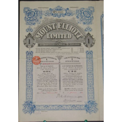 Mount Elliott Ltd (1 Act 10 shillings)