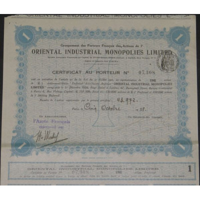 Oriental Industrial Monopolies Ltd (1 Ac)
