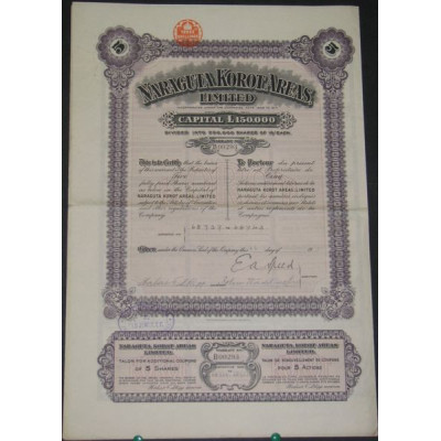 Naraguta Korot Areas Ltd (Titre 5 Act 10 shillings)