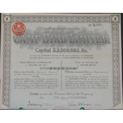 Camp Bird Ltd (Act 10 shillings)