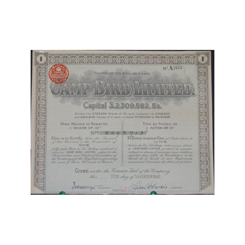 Camp Bird Ltd (Act 10 shillings)