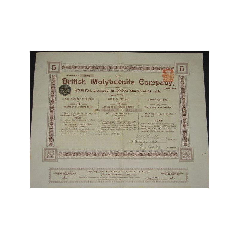 The British Molybdenite Cy Ltd