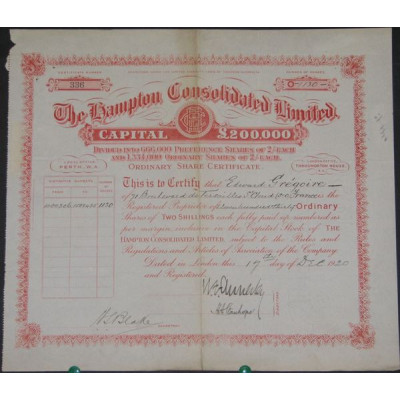 The Hampton Consolidated Ltd (rouge)