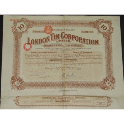 London Tin Corporation Ltd (10 Ac)