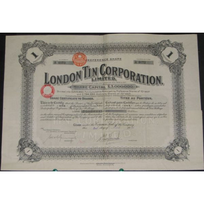 London Tin Corporation Ltd (1 Ac)