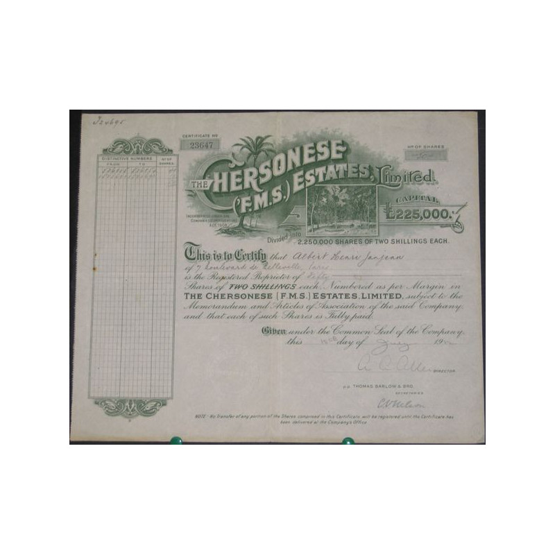 The Chersonese (F.M.S.) Estates Ltd