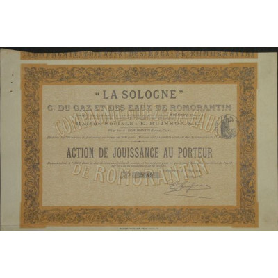 "La Sologne" Cie du Gaz et des Eaux de Romorantin