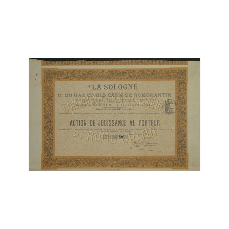 "La Sologne" Cie du Gaz et des Eaux de Romorantin