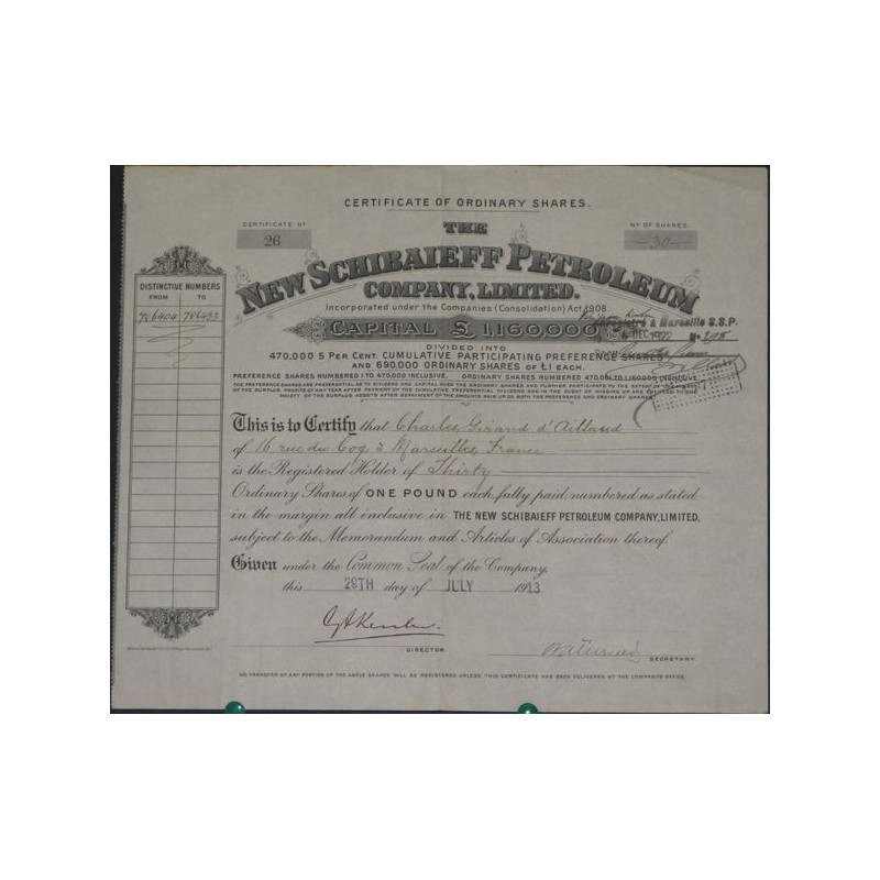 The New Schibaieff Petroleum Cy Ltd