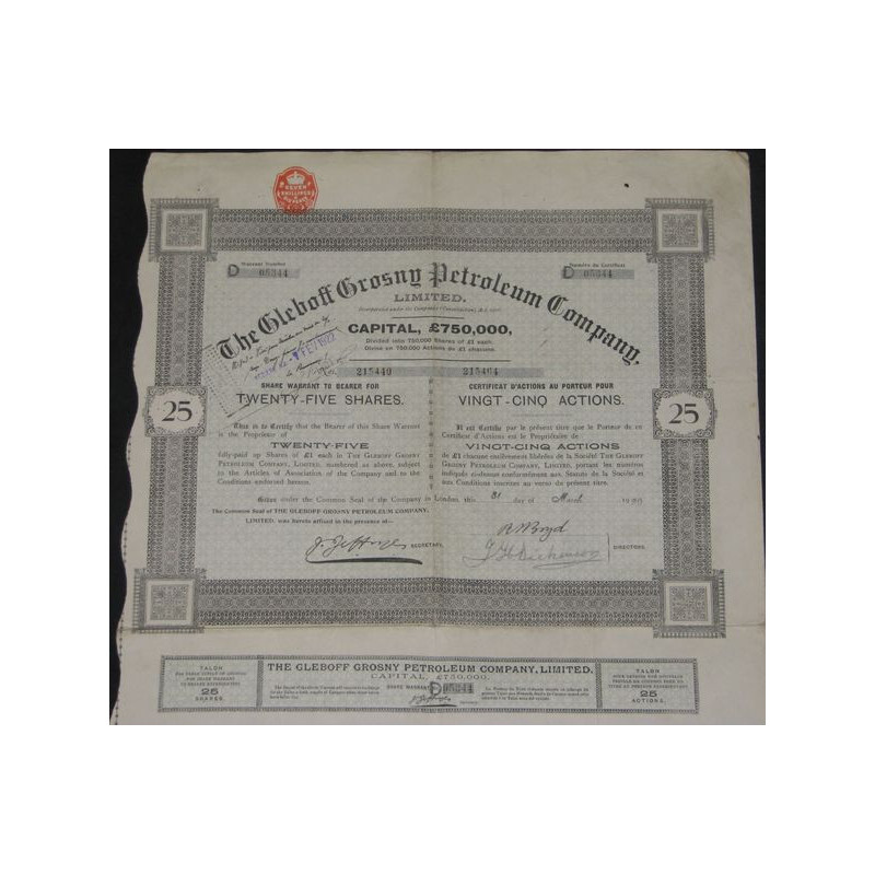 The Gleboff Grosny Petroleum Cy Ltd (25 Ac)