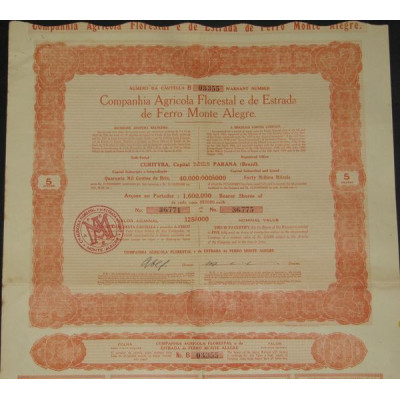 Cia Agricola Florestal e de Estrada de Ferro Monte Alegre (5 Ac)