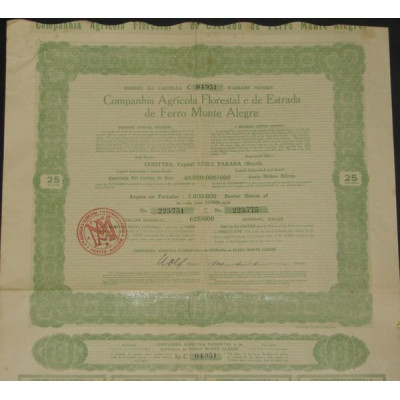 Cia Agricola Florestal e de Estrada de Ferro Monte Alegre (25 Ac)