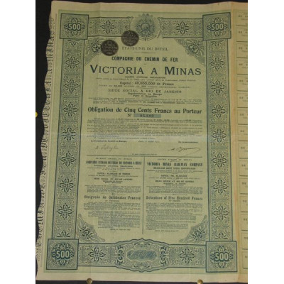 Cie du Chemin de Fer de Victoria à Minas (verte)