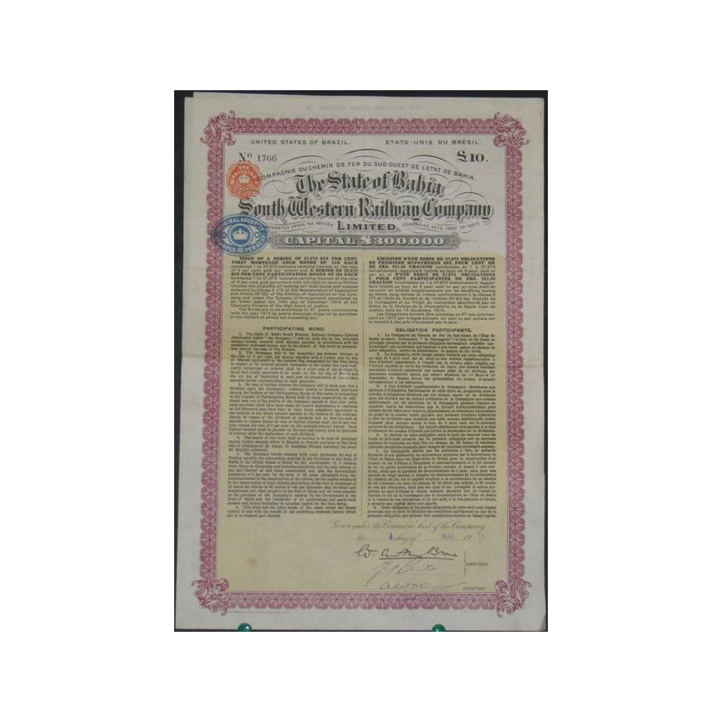 The State of Bahia South Western Railway Cy Ltd (Obl participante)