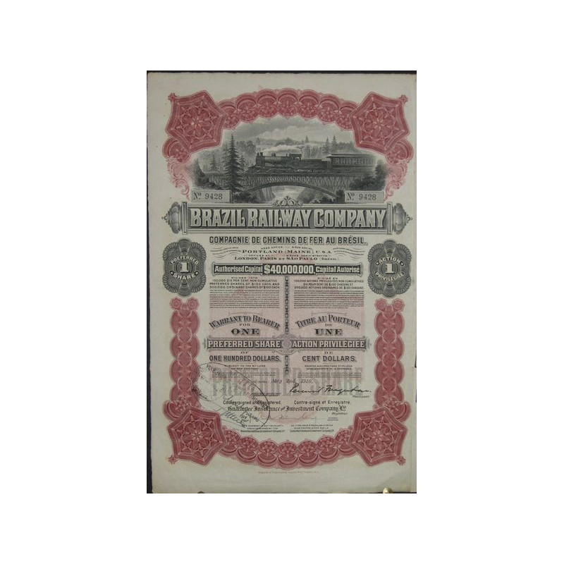 Brazil Railway Cy (Act P $ 100)