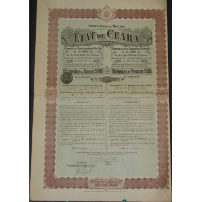 Etat de Ceara - Emprunt Extérieur 5 % Or de 1910