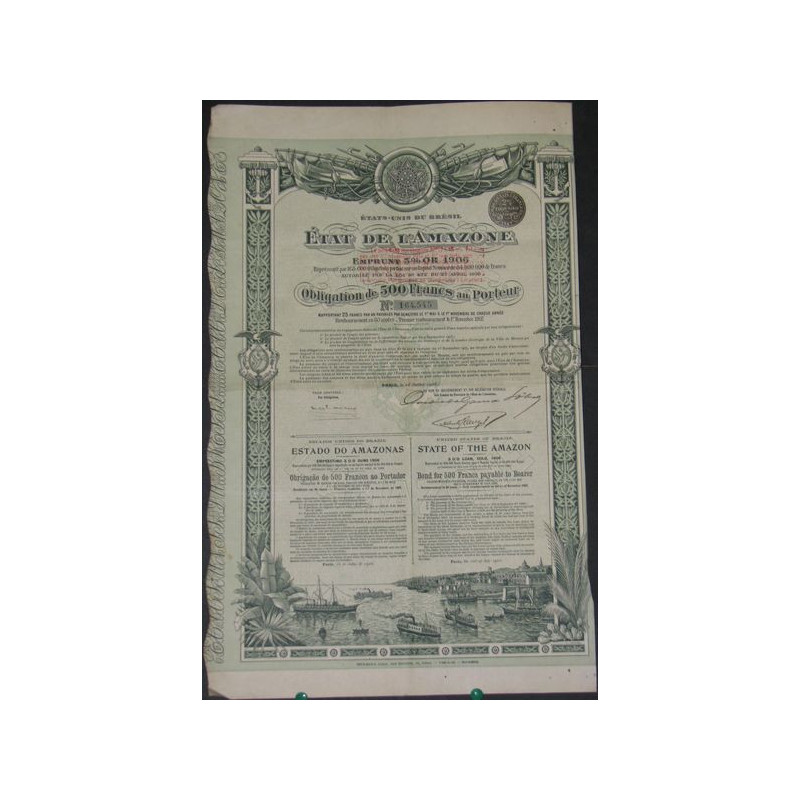 Etat de l'Amazone - Emprunt 5 % Or 1906