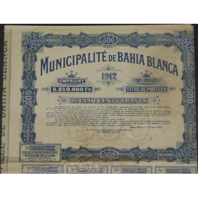 Municipalité de Bahia Blanca - Emprunt 1912