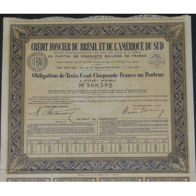 Crédit Foncier du Brésil et de l'Amérique du Sud (Obl 350 F modèle 1)