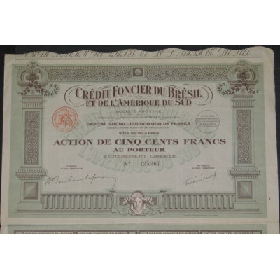 Crédit Foncier du Brésil et de l'Amérique du Sud (Act 500 F modèle 1)