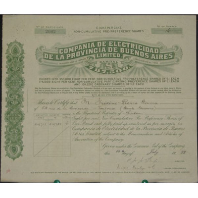 Cia de Electricidad de la Provincia de Buenos Aires Ltd (Pre-preference)