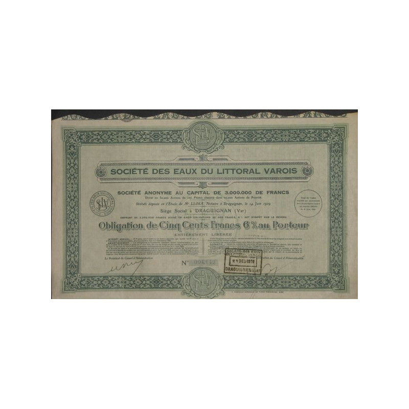 Sté des Eaux du Littoral Varois