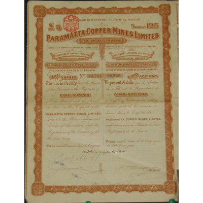 Paramatta Copper Mines Ltd (5 Ac)