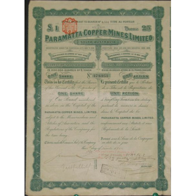 Paramatta Copper Mines Ltd (1 Ac)