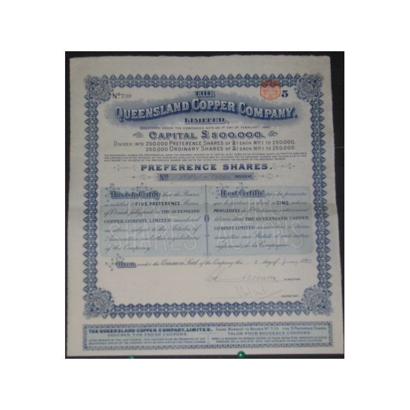 The Queensland Copper Cy Ltd (5 Act P)