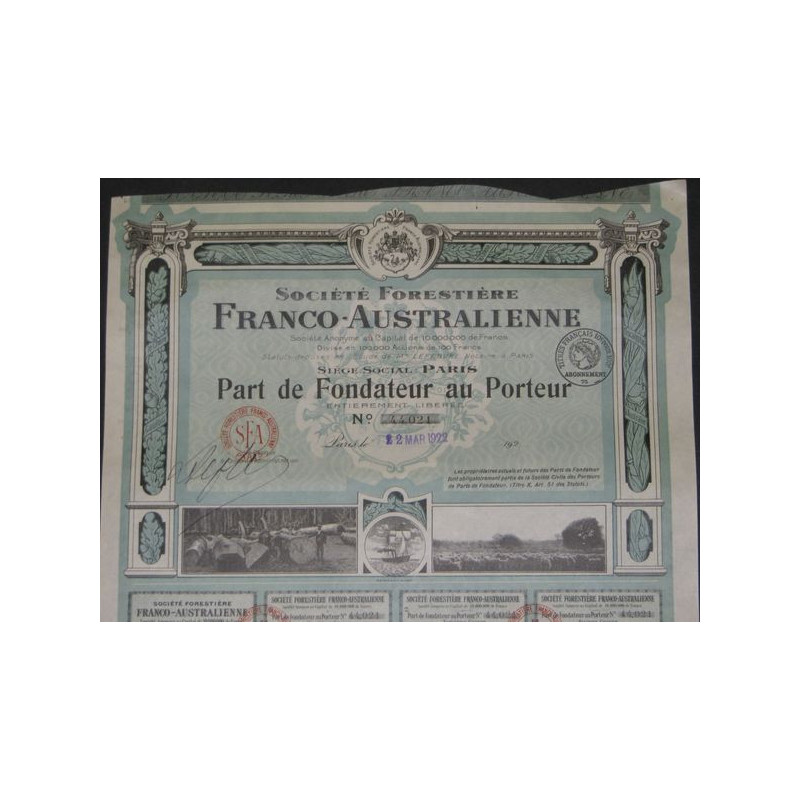 Sté Forestière Franco-Australienne (PF)