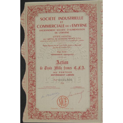 Sté Industrielle et Commerciale de l'Emyrine (Anc Sté d'Alimentation de l'Emyrine)