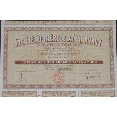 Sté Sucrière de la Mahavavy (Domaine de l'Ankaratra) (Act 1350 F M)