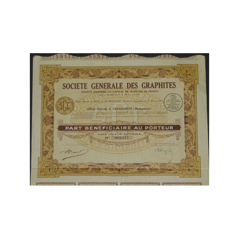 Sté Générale des Graphites (PB)