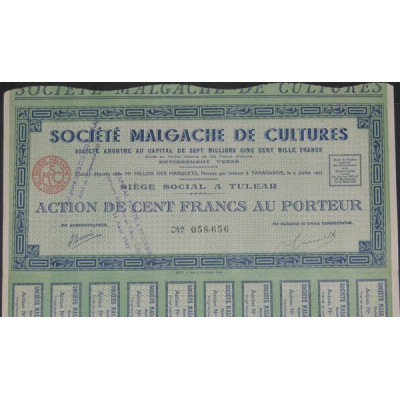 Sté Malgache de Cultures (verte) (modèle 1)