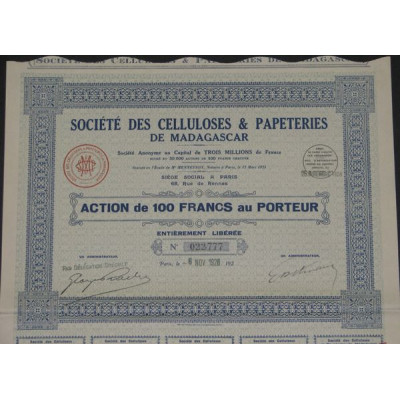 Sté des Celluloses & Papeteries de Madagascar
