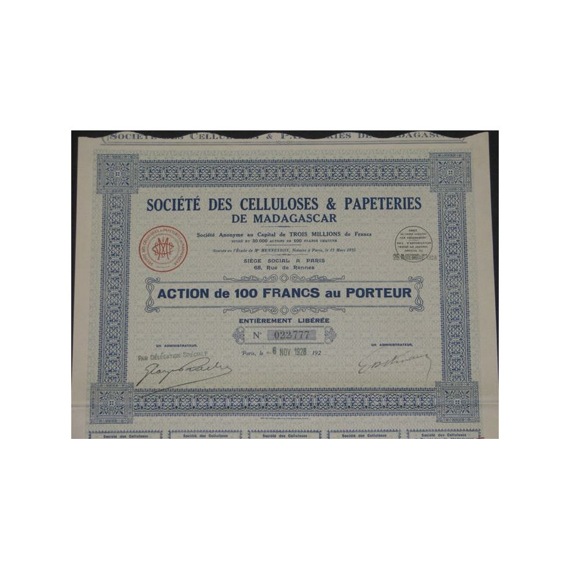 Sté des Celluloses & Papeteries de Madagascar