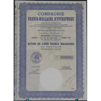Cie Franco-Malgache d'Entreprises (Act)