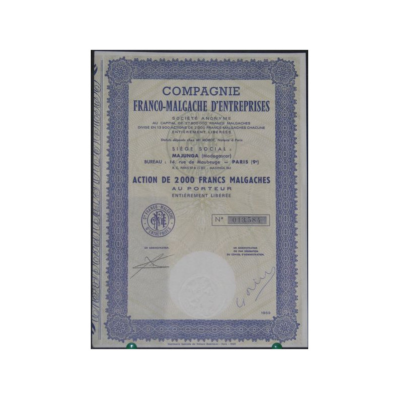 Cie Franco-Malgache d'Entreprises (Act)