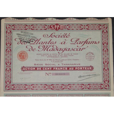 Sté des Plantes à Parfum de Madagascar (Ac)