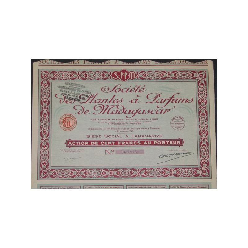 Sté des Plantes à Parfum de Madagascar (Ac)