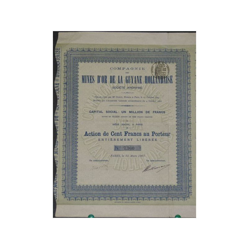 Cie des Mines d'Or de la Guyane Hollandaise
