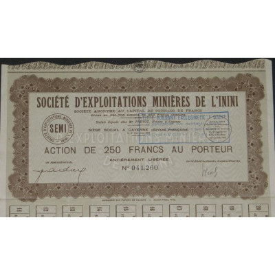 Sté d'Exploitations Minières de l'Inini (1 Ac)