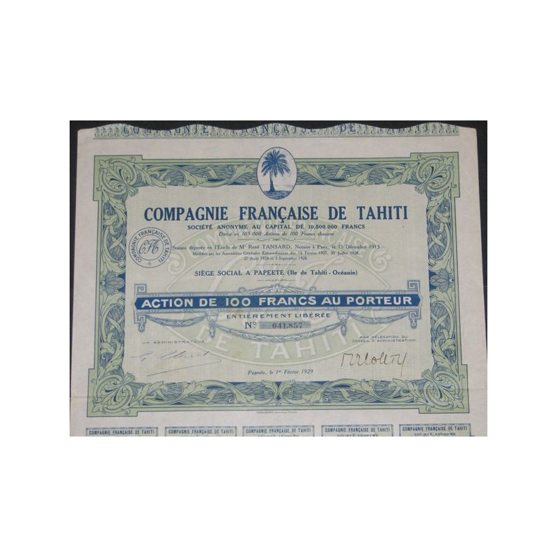 Cie Française de Tahiti (Ac)